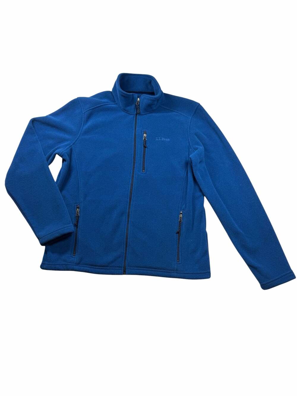 L.L.Bean Men’s Large Blue Full Zip Fleece Jacket Outdoor Hiking Zip Pockets